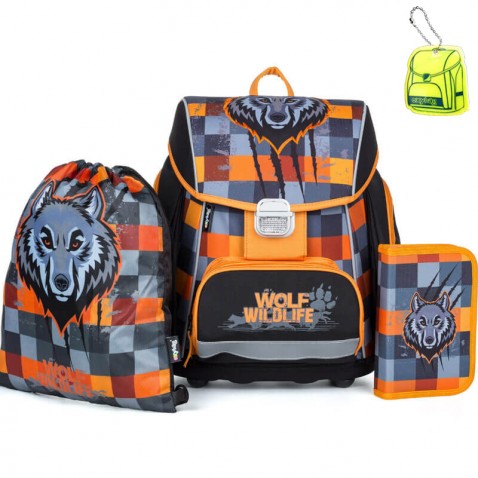 Školská taška Premium Vlk SET