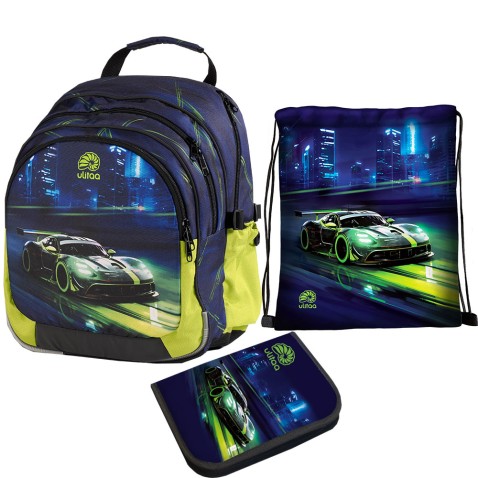 Batoh do školy Ulitaa Auto, 3dielny set