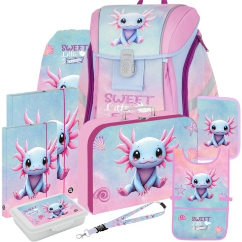 Školská aktovka Oxybag Premium Light Axolotl – 9-dielny set