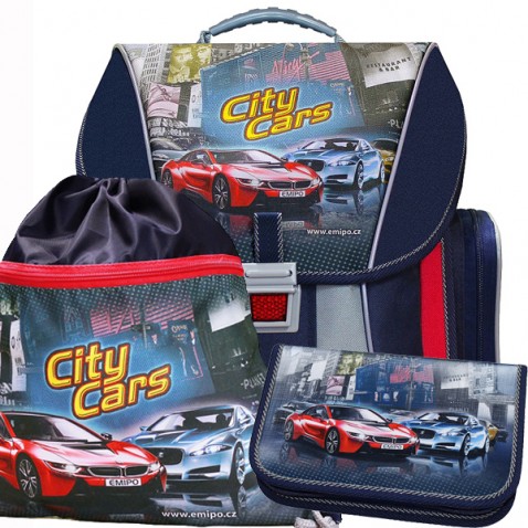 Školský batoh Emipo City Cars 3dielny set