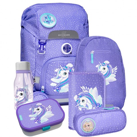 Školský batoh Beckmann Purple Unicorn Fullset