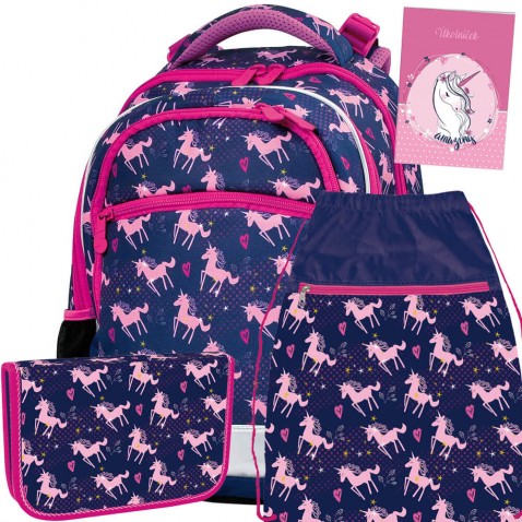 Školský batoh Stil Junior Pink Unicorn SET