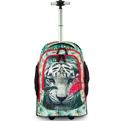 Školní batoh na kolečkách Acron Bílý tygr