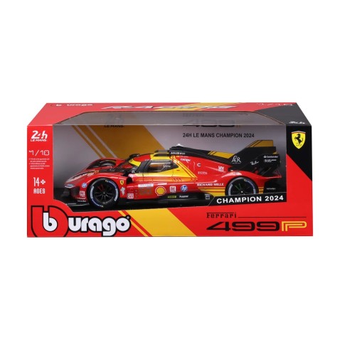 Bburago - RACING, FERRARI 499P, víťaz 24-hodinových pretekov Le Mans 2024, červená, 1:18