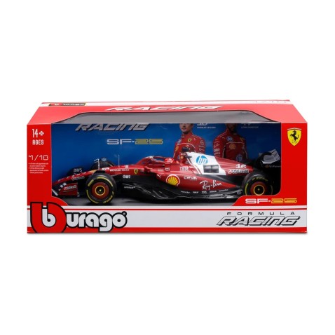 Bburago – RACE Formula 1 Ferrari SF-25 .2025 s prilbou, 16 Charles Leclerc, 1:18