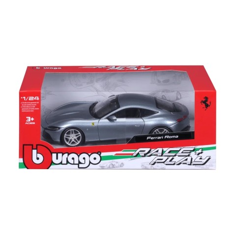 Bburago - RACE+PLAY,  Ferrari Roma, sivá metalíza, 1:24