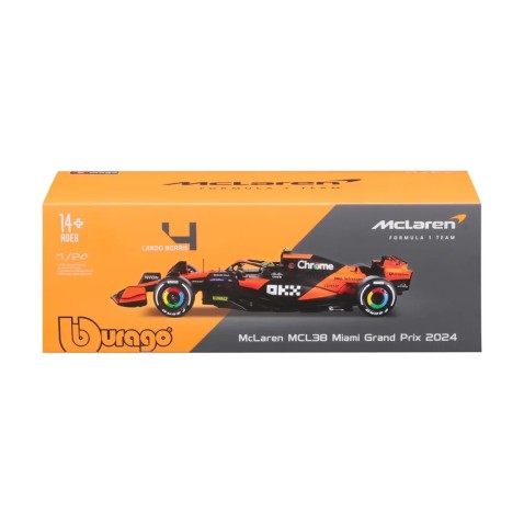 Bburago - RACE Formula 1, McLaren Team MCL38 (2024), 4# Lando Norris, 1:24