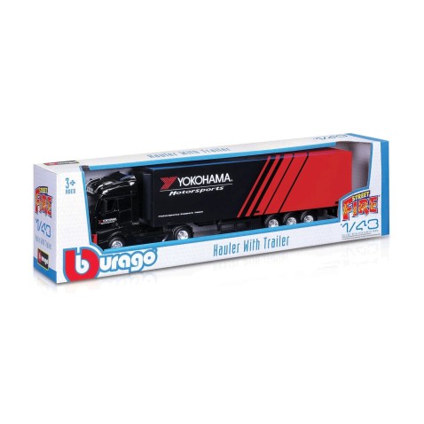 Bburago - Kamión s prívesom M-B Actros Gigaspace/Trailer, YOKOHAMA Motorsports, 1:43