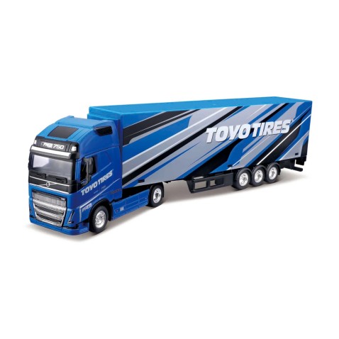 Bburago - Kamión s prívesom Volvo FH16 Globetrotter 750 XXL/Trailer, TOYO TIRES, 1:43