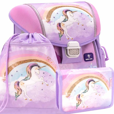 Školský batoh BELMIL 403-13 Rainbow unicorn - SET