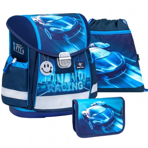 Školská taška pre prváka BELMIL 403-13 Racing Blue Neon - SET