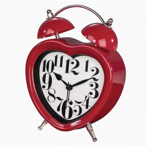 Detský budík Heart, červený