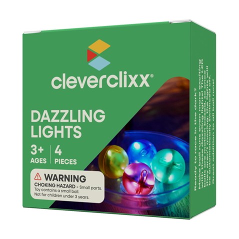 Cleverclixx – Guľôčková dráha – Súprava guľôčok Dazzling Lights – 4 ks