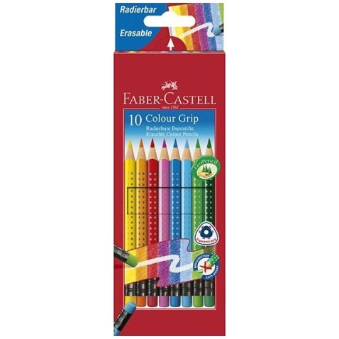 Pastelky Faber-Castell Grip 2001 s farebnou gumou 10 barev