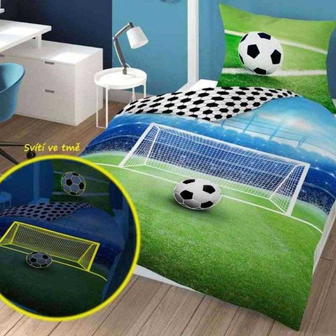 Obliečky Futbal aréna svietiace 140x200, 70x80