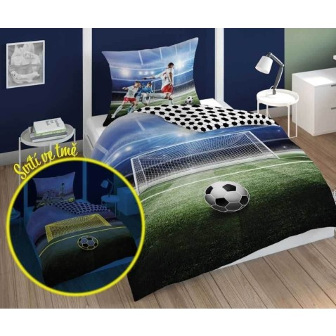 Obliečky Futbalová bránka svietiaci efekt 140x200, 70x80