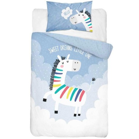 Obliečky do postieľky Zebra modrá 100x135