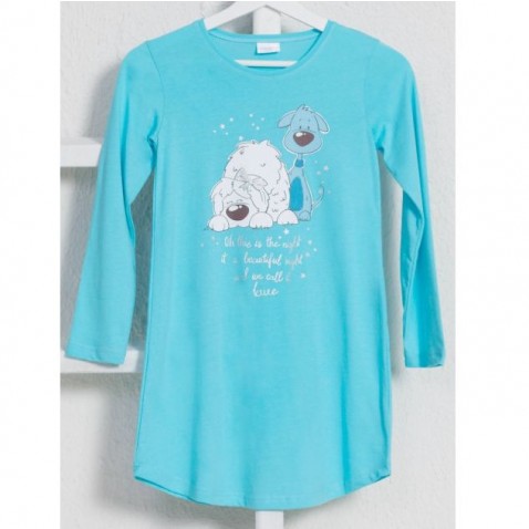 Detská nočná košeľa Little dogs modrá