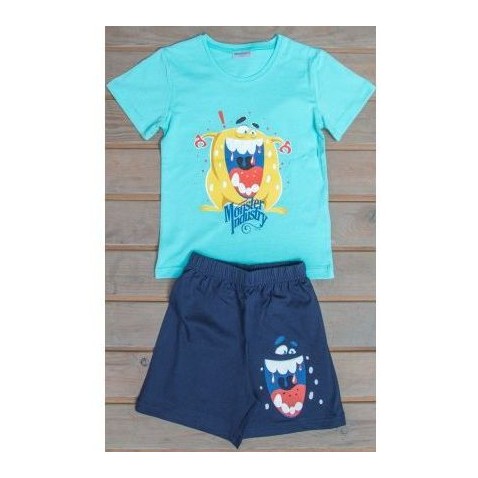 Detské pyžamo šortky Monster modré