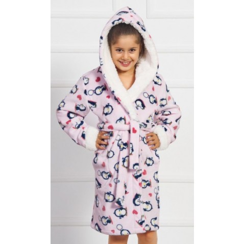 Detský župan s kapucňou Malí tučniaci 9/10 rokov