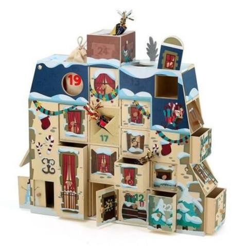 Drevený adventný kalendár Domček, na naplnenie