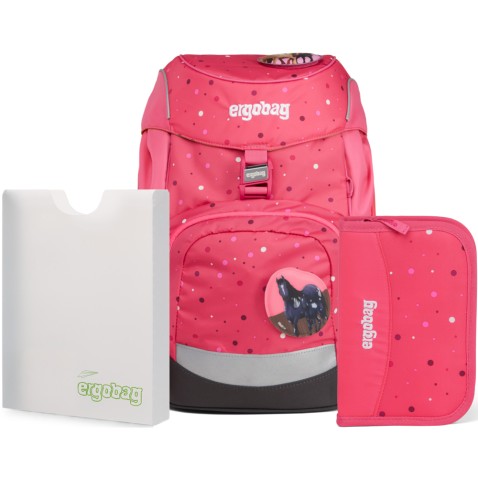 Školský set Ergobag prime Pink confetti batoh+peračník+dosky