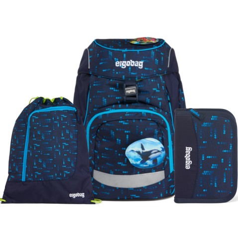 Školský batoh Ergobag prime Fluo modrý SET