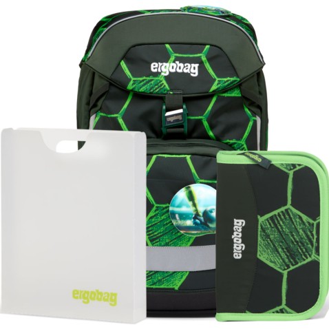 Školský set Ergobag prime Fotbal 2023 batoh+peračník+dosky