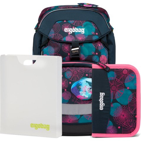 Školský set Ergobag prime Koralový batoh+peračník+dosky