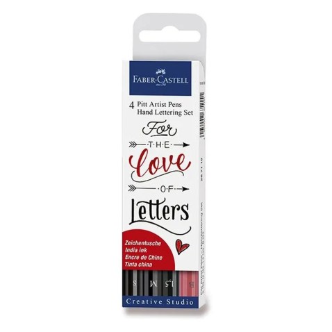 Popisovače Faber-Castell Pitt Artist Pen Hand Lettering - 4 ks