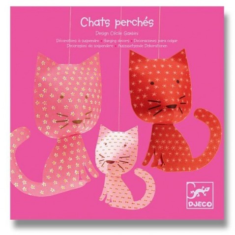 Závesná dekorácia Djeco - Ružové mačky
