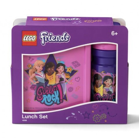 Desiatový set LEGO Friends Girl Rock (fľaša a krabička) - fialová