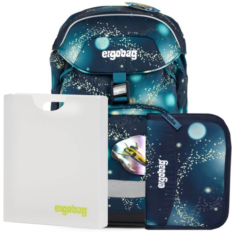 Školský batoh pre prváka Ergobag Prime Galaxy space SET batoh+peračník+dosky