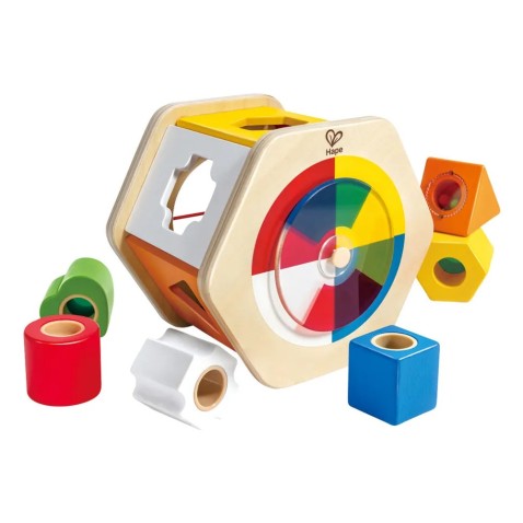Drevená vkladačka s geometrickými tvarmi