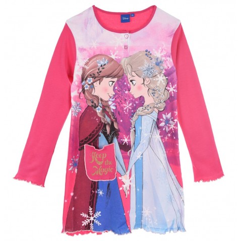Nočná košeľa Frozen DL tm. ružová