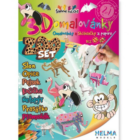 Maľovanky 3D - SET Zoo A4