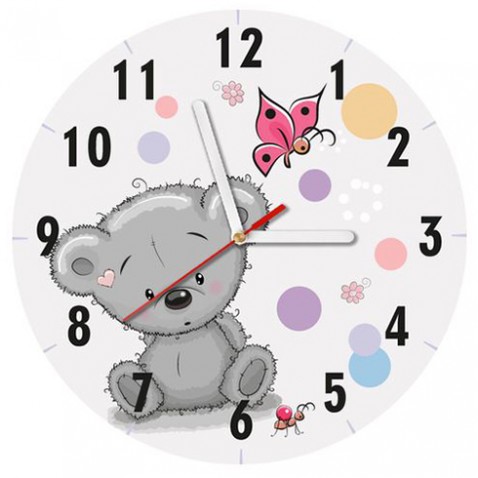Detské nástenné hodiny Macko