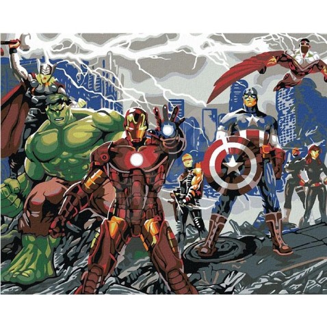 Diamantové maľovanie - AVENGERS HRDINOVÉ na ráme 40x50 cm