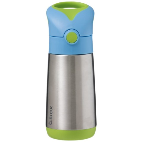 Termoska na pitie so slamkou 350 ml - modrá/zelená
