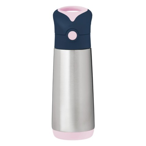 Termoska na pitie so slamkou 500 ml - indigo/ružová