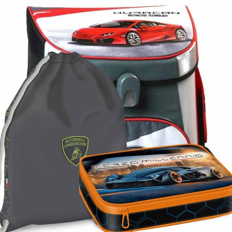Školská taška Ars Una Lamborghini červené - SET