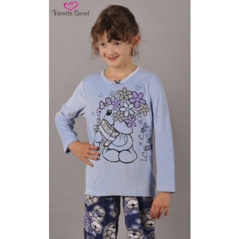 Detské velúrové pyžamo Vienetta Secret Medveď Gratulant