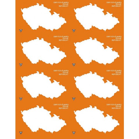 Obrysová mapa ČR - samolepka