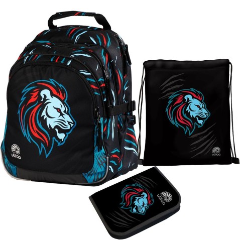 Školská taška pre prvákov Ulitaa Klasik Lev, 3dielny set