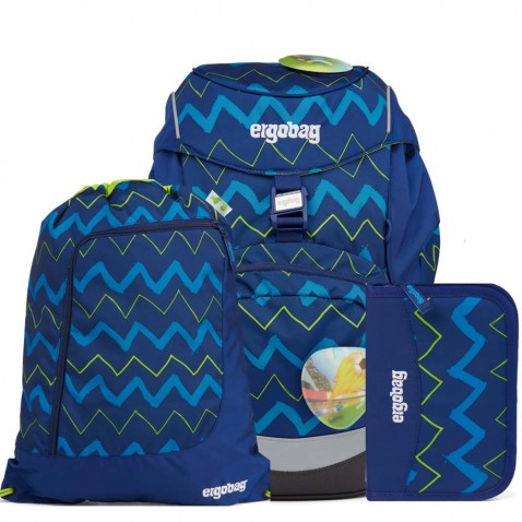 Školský batoh Ergobag prime Modrý Zig Zag 2021 SET