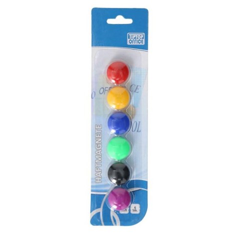 Farebné magnety okrúhle 20mm balenie 6ks
