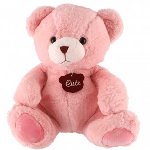 Medveď sediaci plyš 40cm ružový 0+