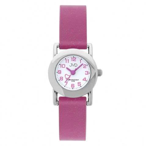 Náramkové hodinky JVD Basic ružové s trblietkami
