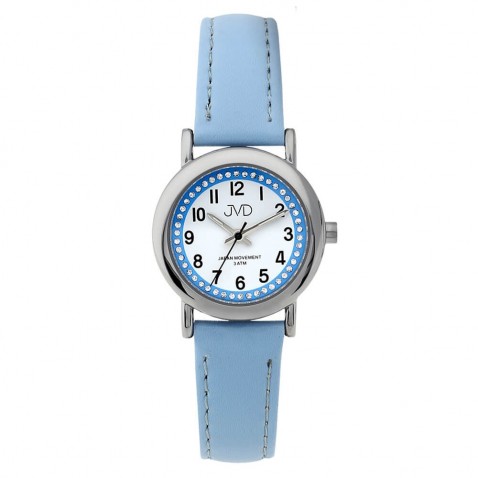 Náramkové hodinky JVD modré s kamienkami