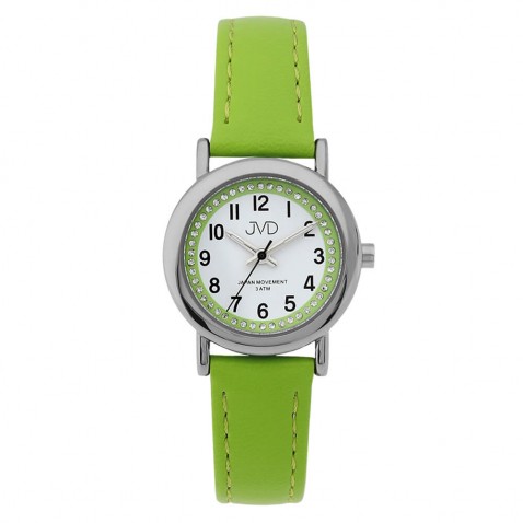 Náramkové hodinky JVD zelené s kamienkami